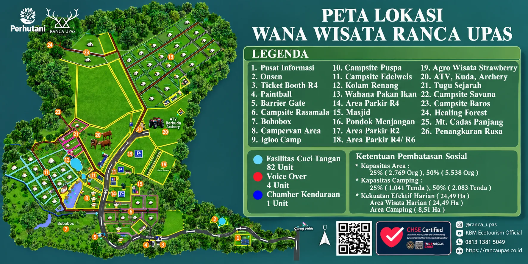 Denah lokasi wisata dan area camping Ranca Upas